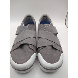 Keen Womens Elsa Gore Gray Canvas Slip-On Shoes With Straps Casual Comfort Desig